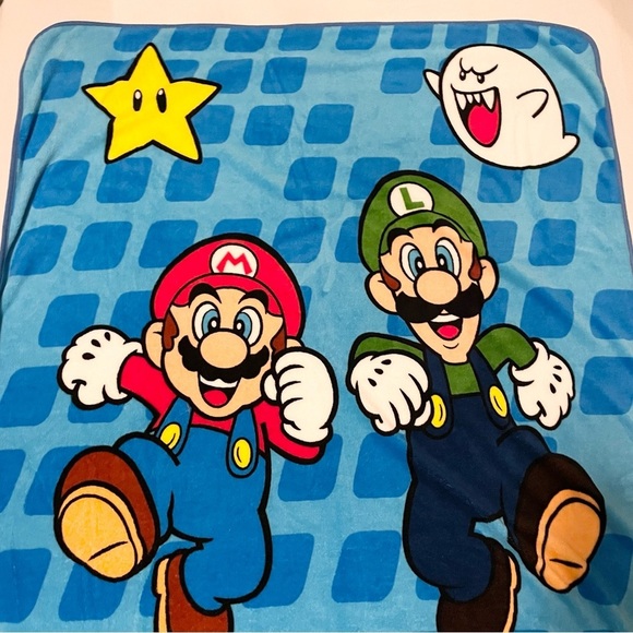 2013 Nintendo Super Mario Kids Blanket 60" x 45" - Picture 5 of 16